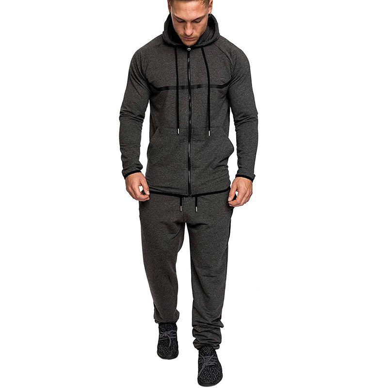 Stylish Men Tracksuit With Hooded Design And Adjustable Waistline For Comfort