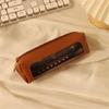 Waterproof PU Pencil Bag Clear Pen Pouch Zippered Pencil Case for Student