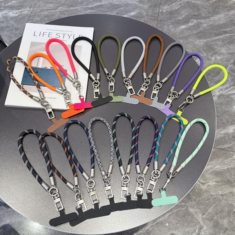 Portable Mobile Phone Hand Wrist Straps Nylon Colorful Anti-Fall Lanyard With Gasket Detachable Cellphone Hanging Cord
