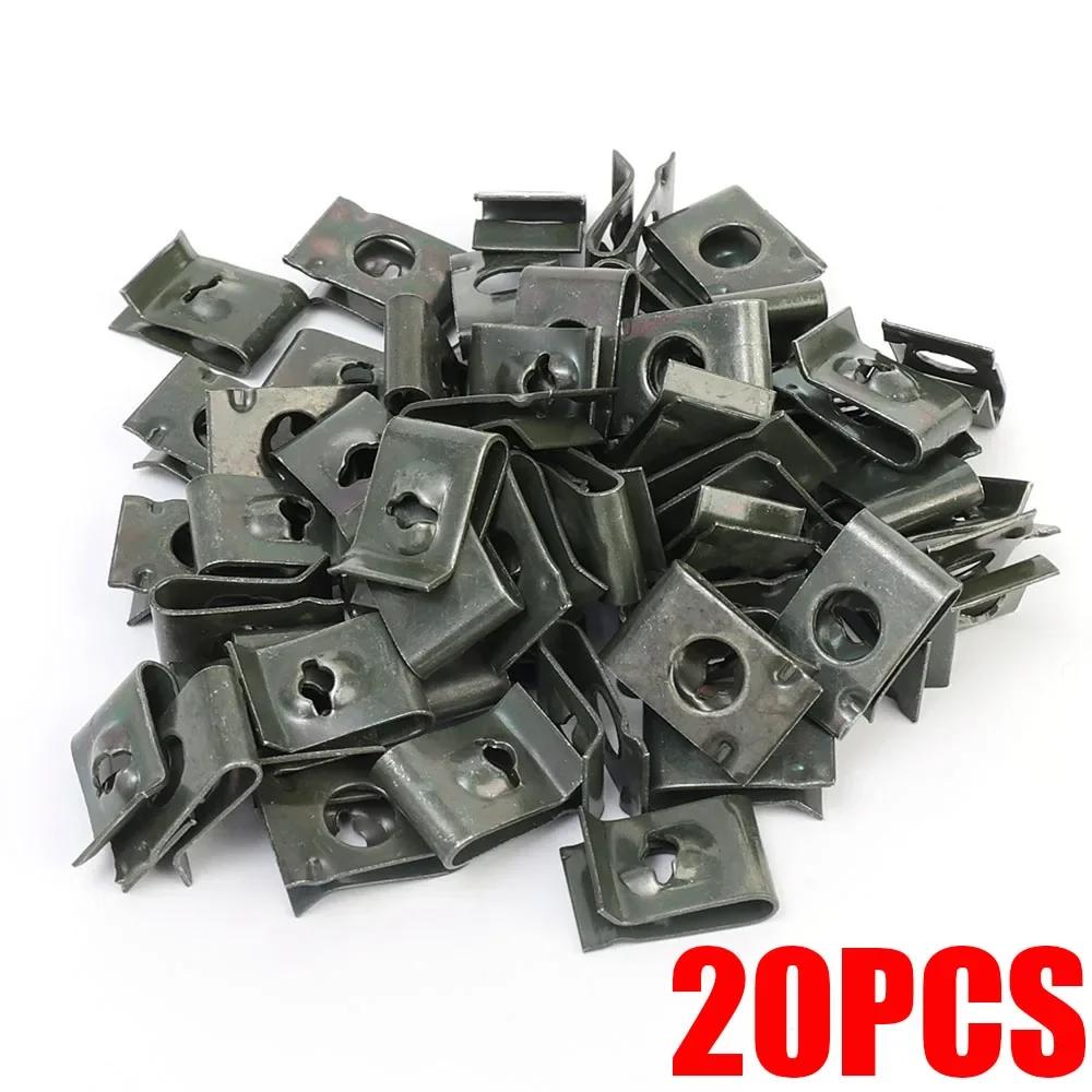 Auto Metallschraube Befestigung U-Typ Clips Rostschutz Klemme Befestigung Stoßstange Kotflügel Zierleiste Verkleidungsbefestigung Brettclip Zubehör