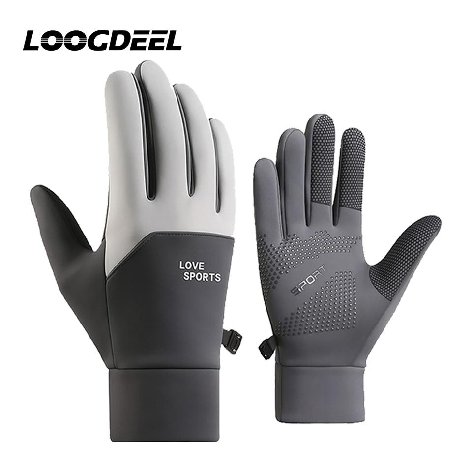 Loogdeel Vento Impermeável Bicicleta Quente Exterior Luvas de Mão Inverno Luvas Femininas Ciclismo Bicicleta Térmica Lã Resistência ao Frio Grau Profissional