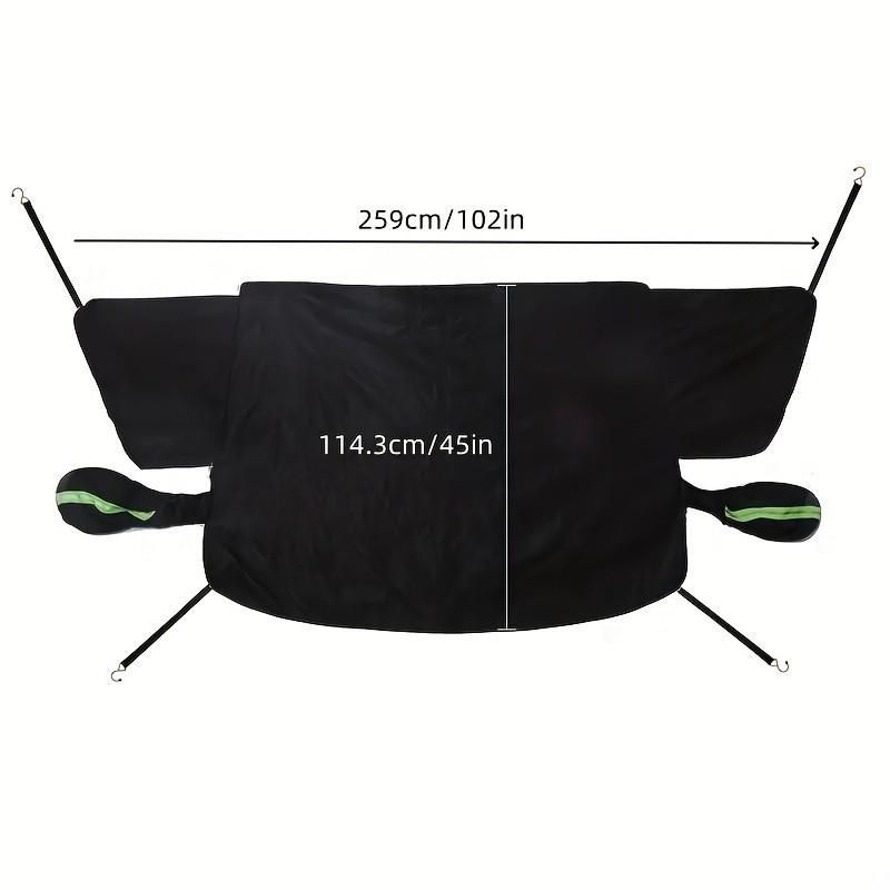 Heavy Duty Car Windshield Cover Snow Frost Sun Protection Oxford Fabric With Reflective Stripes Universal Fit