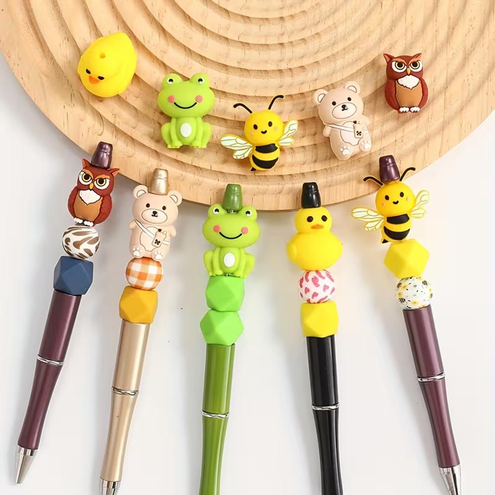Set di Perline in Silicone 3D Animali Carini 5/25 Pezzi per Portachiavi Fai da Te Collana Braccialetto Decorazione Penna Gioielli Ciondolo Ecc.. Regalo di Compleanno per le Feste