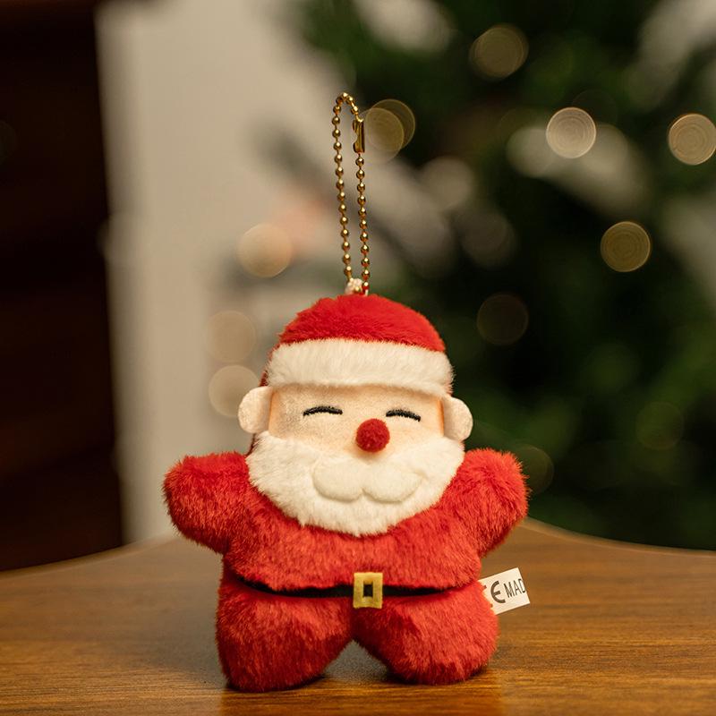 Christmas Santa Figurines & Reindeer Plush Toys Dolls Ornaments Keychains
