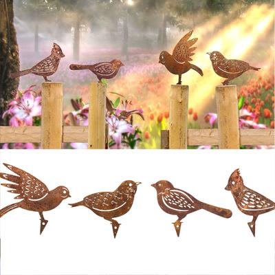 Birds Decoration Metal Birds Garden Ornaments Silhouette Simulation Bird Figurine Home Decor Rustic Outdoor