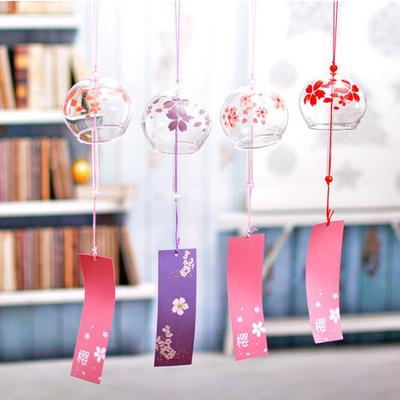 Latest Japanese Glass Wind Chime Garden Ornament Indoor Window Hanging Decor Craft