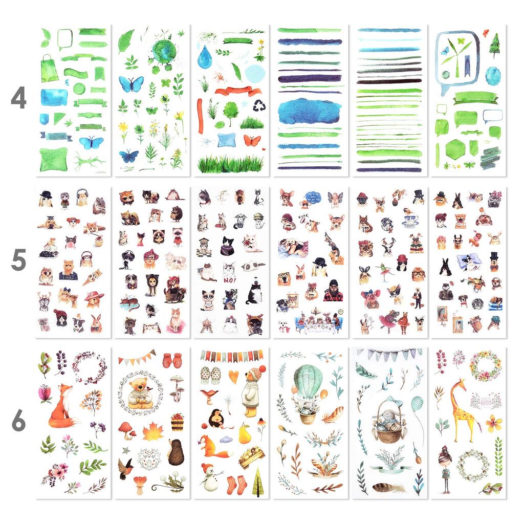 Decorative Sticker Pack for 72 12 Assorted Washi Decorative Adhesive Graffiti Patches Adults 1500+ Designs, Sheets, Themes, Stickers, Stickers,