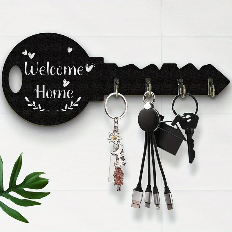 Storage Creative Wooden Organizer Key Frame Wall Mounted Modern Wall Storage Hook Boxwood Retro Hanging Storage Rack Clothing