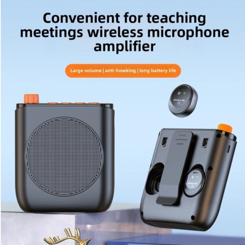 Wireless Microphone Loudspeaker Portable Voice Amplifier with Lavalier Teaching & Streaming Clip-on Bluetooth Speaker
