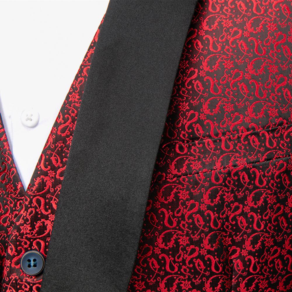 Høst og vinter Business Casual dress for menn Skreddersydd bryllupsdrakt Tredelt dress og blazere med trykk for menn