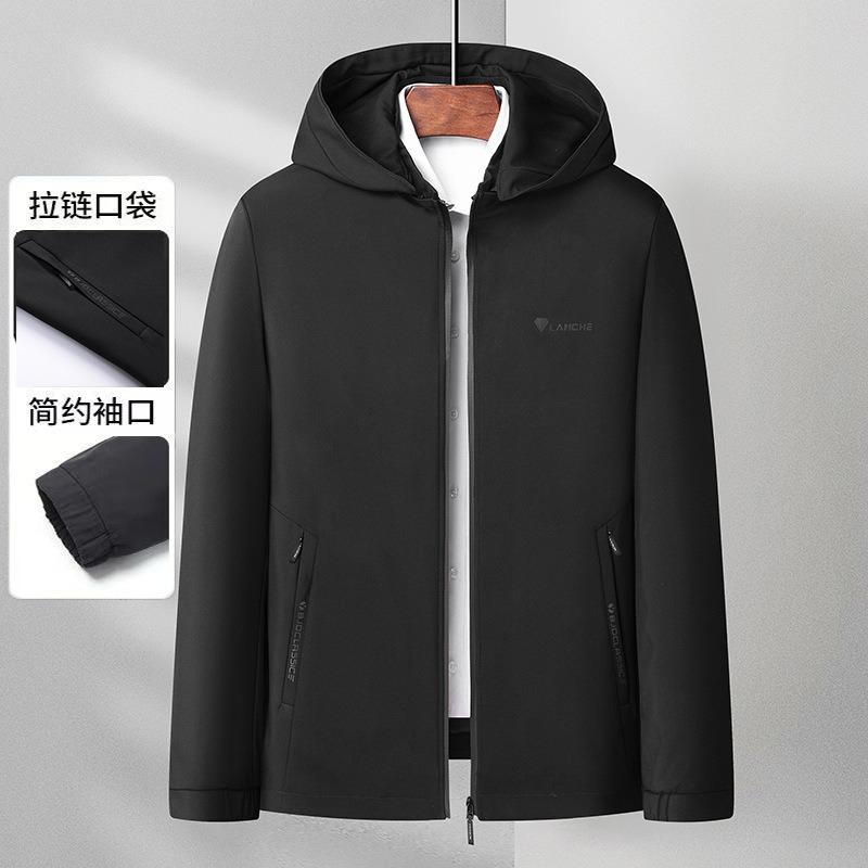 New spring and autumn old coat middle-aged men's removable hat jacket business dad casual coat