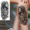 1 Sheet Waterproof Jesus With Cross Thorn Temporary Tattoos For Men Women Realistic Zeus Warrior Tatoos Temp Fake Tattoo Sticker