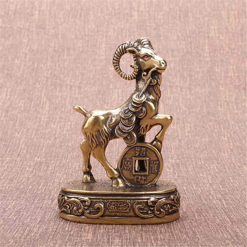 Metall Schaf Statue Skulpturen Dekorative Tierfiguren Tischplatte Ornament Symbole Reichtum Karriere Hausdekorationen