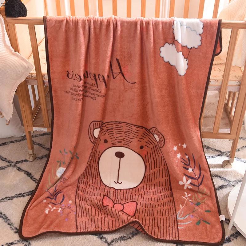 Children s Coral Fleece Flannel Blanket - Soft Baby Nap Cover 100x140cm