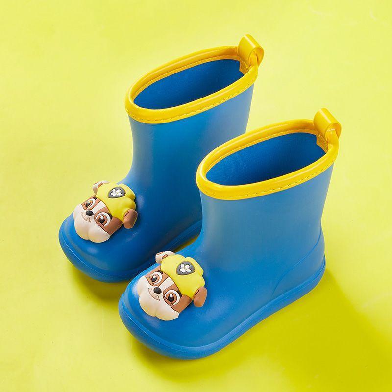 

Сапоги Paw Patrol для мальчиков и девочек, водонепроницаемые, нескользящие, износостойкие, детские силиконовые дождевые ботинки, модные полусапоги Inner Length20.0cm сапфир синий