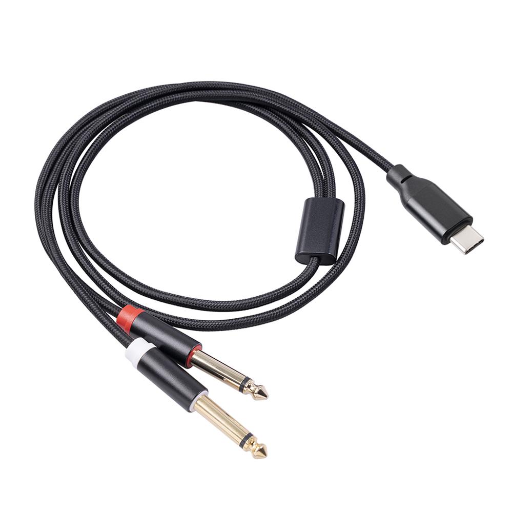 

1/2M USB C To 1/4inch Audio Cable Flexible USB Type C To Dual 6.35mm 1/4 Inch TS Audio Cord for Smartphone Tablet Laptop