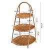 Antique Faux Bamboo Weave Wooden Fruit Basket