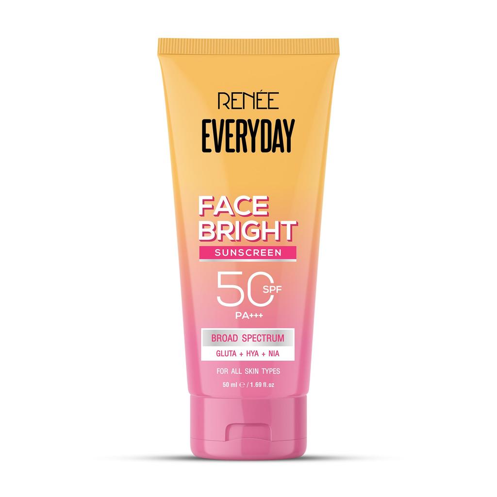RENEE Everyday Face Bright Brightening Sunscreen SPF 50 PA+++ | In-Vivo Tested | With Niacinamide, Hyaluronic Acid & Glutathione | Broad Spectrum