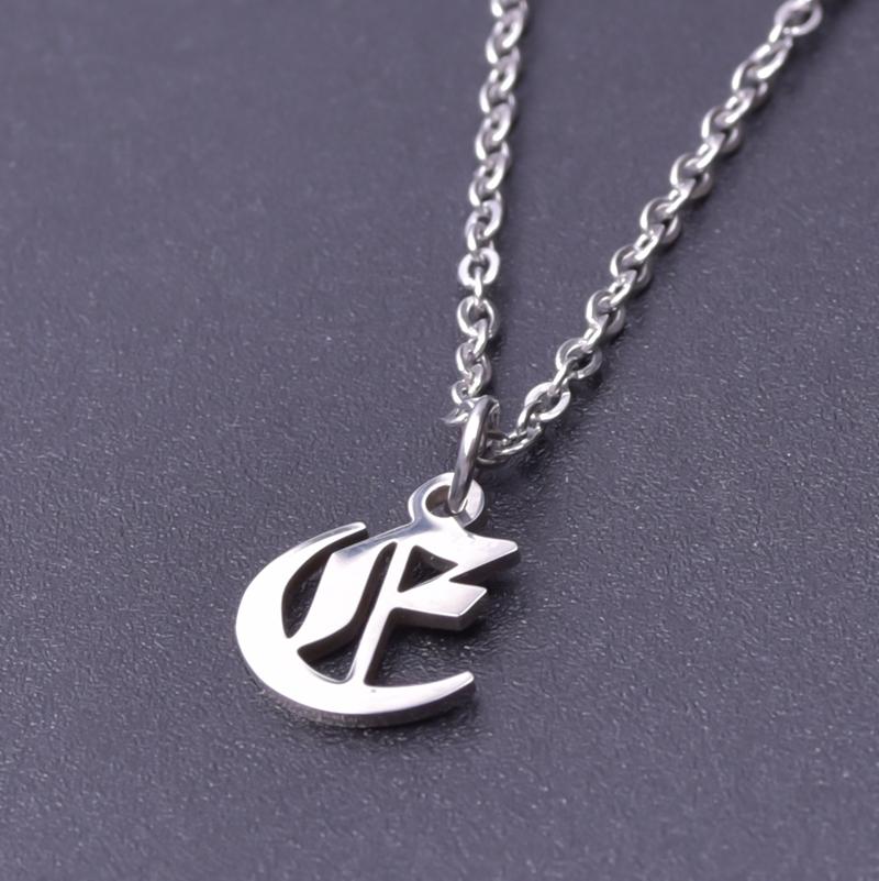 2pcs Stainless Steel Initial Necklace For Men Women Chain Old English Pendant 26 Letters Statement Necklaces Jewelry Couple Gift