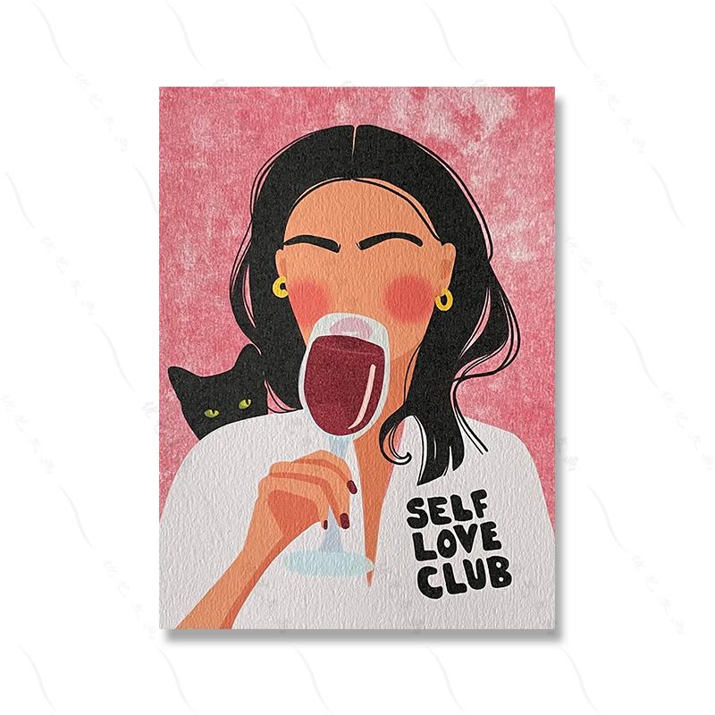 Feminism Illustration Sexy Girl Art Poster Skate Casual Woman Uterus Canvas Painting Print Abstract Modern Livingroom Home Decor