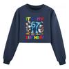 5394 Kids Girls Steal a Brainrot 67 Printed Long Sleeves Short Sweatshirt