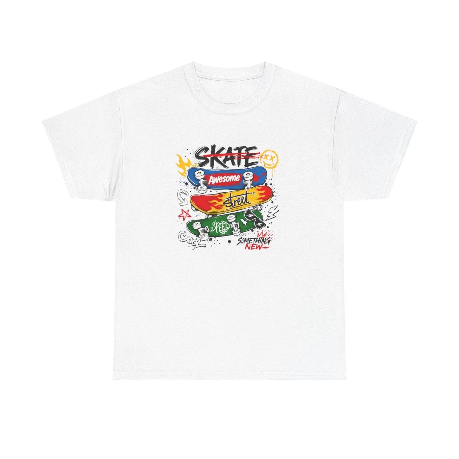 Skateboard Street Art T-Shirt Retro Skate Graphic Tee Cool Skater Gift 3XL
