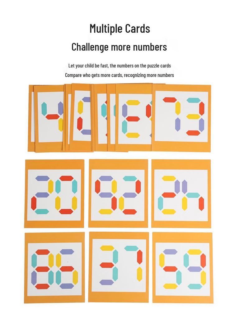 Kids' Educational Color & Number Matching Game with Building Blocks for Two Players