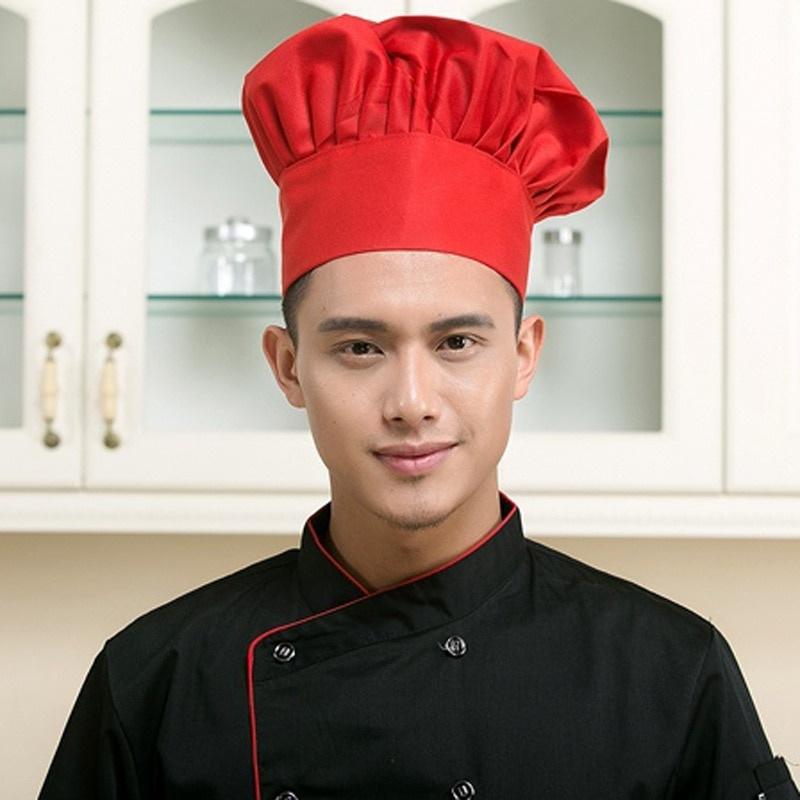 8 Color Chef Hat for Men Kitchen Hotel Supplies Working Pleated Mushroom Cap Adjustable Chefs Uniform Hat Kitchen Tools