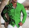 Stylish Men's Long Sleeve Shirt with Decorative Pattern, Fashionable Casual Wear