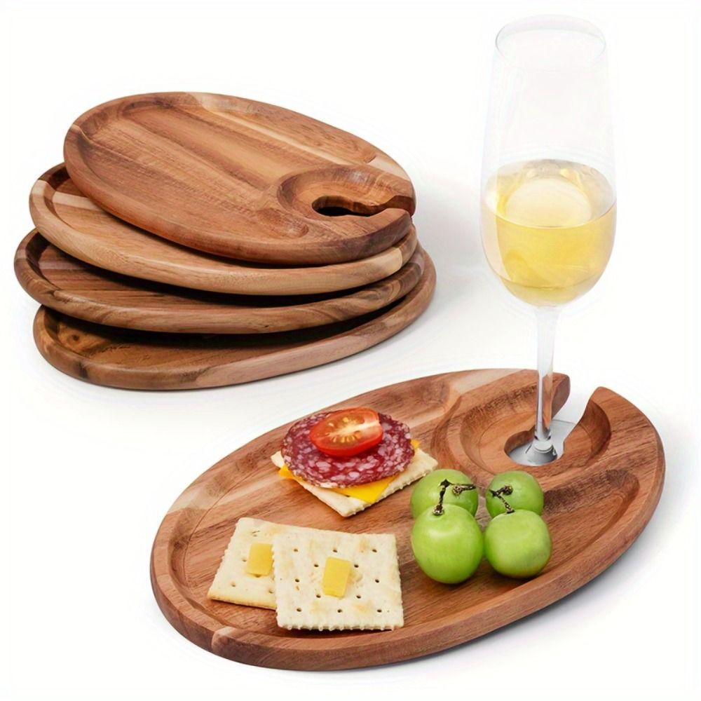 Free Your Hand Goblet Charcuterie Board Wooden Tall Glass Holder Serving Trays  Leisure Time