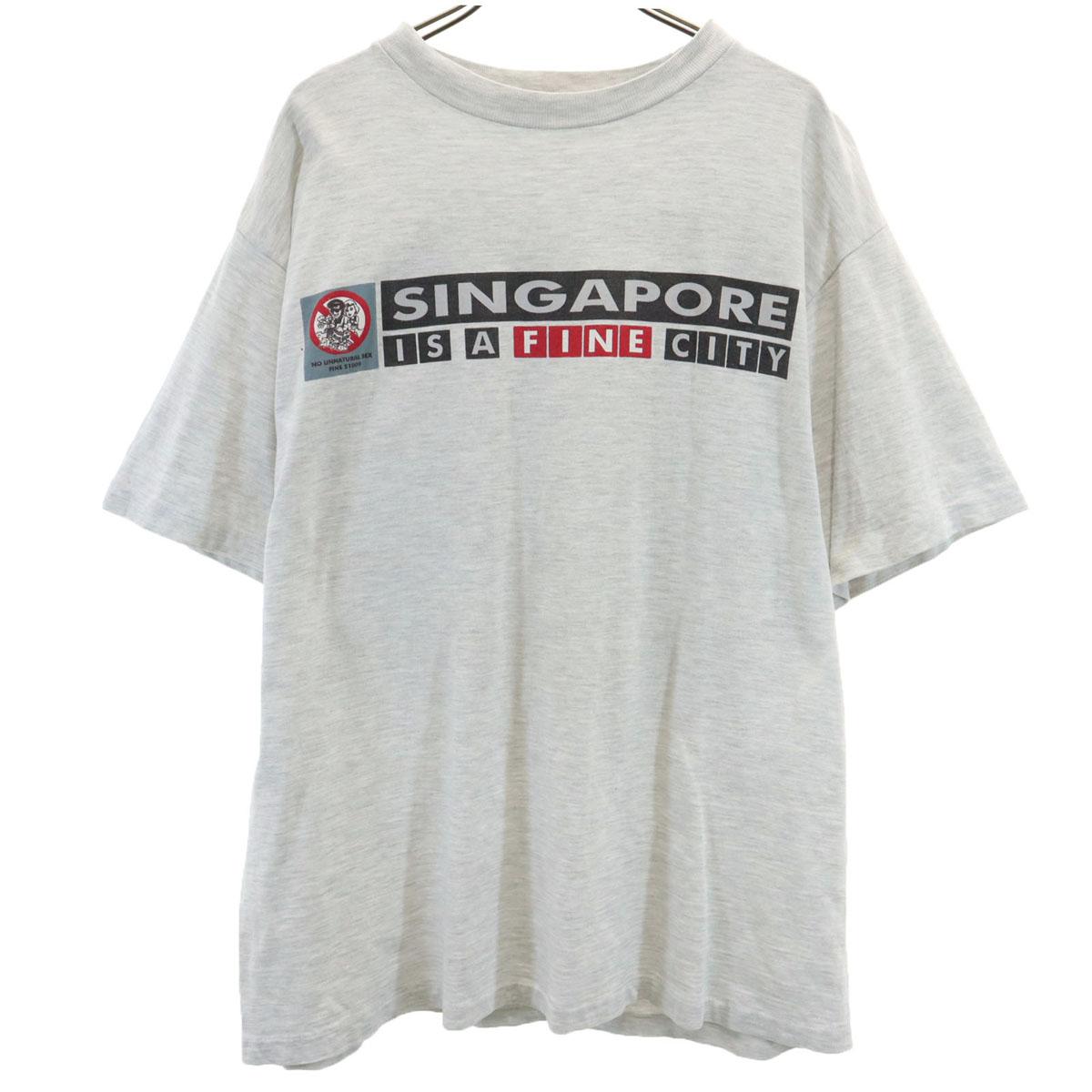 

TROPICAL TEES Футболка с коротким рукавом серая Сингапур Мужская Б/у