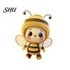 Bee Themed Hanging Decor Acrylic Decoration Single Side Printed Little Ornament Home Car Rearview Mirror Keychain Pendant Birthday Gift Portable