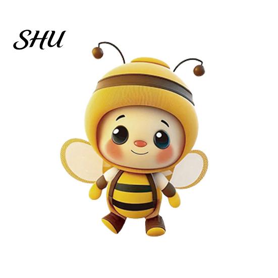 Bee Themed Hanging Decor Acrylic Decoration Single Side Printed Little Ornament Home Car Rearview Mirror Keychain Pendant Birthday Gift Portable