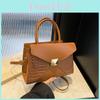 Elegant Black Brown Red Khaki And White Medium Soft Handbag With Unique Design Elements