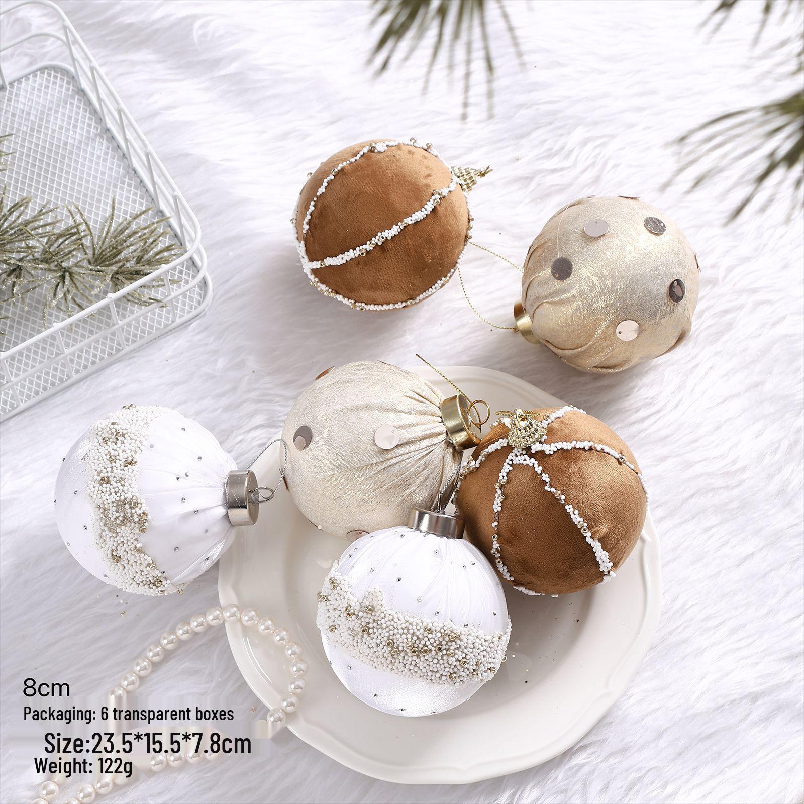 

8CM Flocked Christmas Ball Set for Christmas Trees – Ornaments and Scene Decor