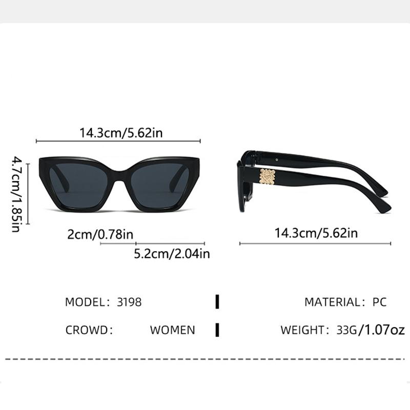 2/6PCS Sunglasses For Women  New Retro Cat Eye Sunshade Sun Protection Fashion Street Photography Sunglasses Trend 3198