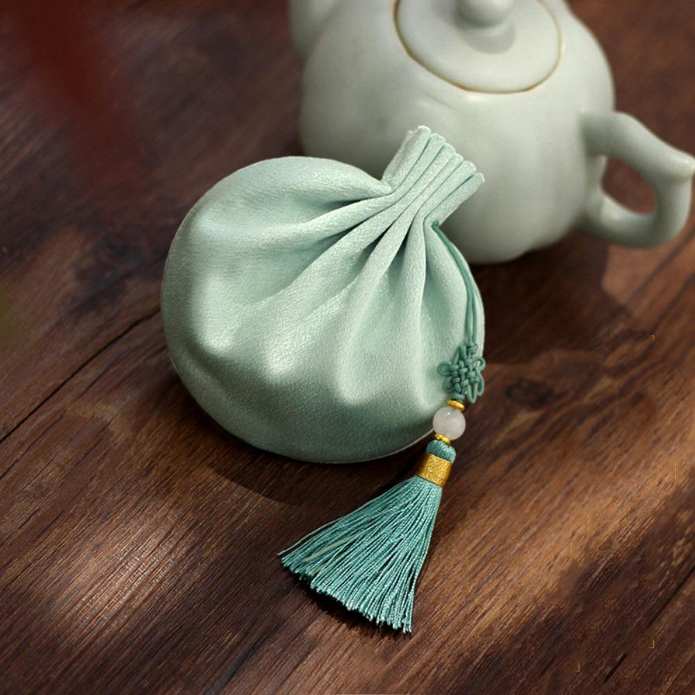 

Парчовый кистевой мешочек для хранения, пустой подвесной мешочек, парфюмерный мешок, благословение, подарок зелёный