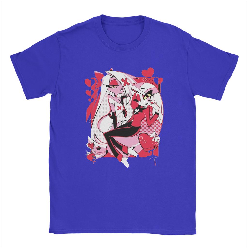 Hazbin Vaggie Men's Cotton shirt Y2k anime Graphic Tshirts Harajuku style popular street hawaiian Tshirt