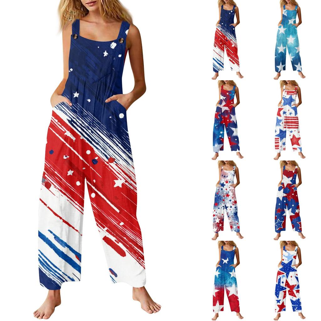 Women's Casual Pants Sleeveless Day Printed Cotton Pants