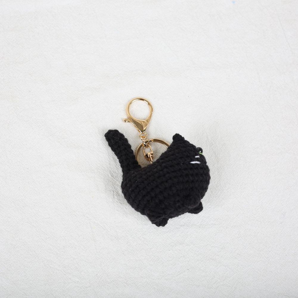 Handmade Handwoven Kitten Pendant Multi Color Kitten Key Chains Cute Cat Key Ring Car Keys
