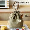 Drawstring Canvas Lunch Bag Thicken Insulated Aluminium Foil Thermal Bento Box Tote Cooler Handbags for Office Outdoor Picnic