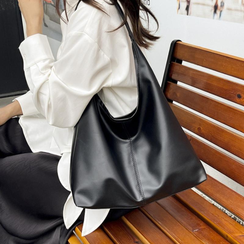 Tragetasche Damen Modisch Einfach Schultertaschen Große Kapazität PU Pendler-Tragetasche Hochwertig Retro Achseltaschen