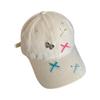 Bow Baseball Cap for Women Wide Brim Cotton Bowknot Peaked Hat Korean Dopamine Cute Big Head Circumference Adjustable Bows Hats