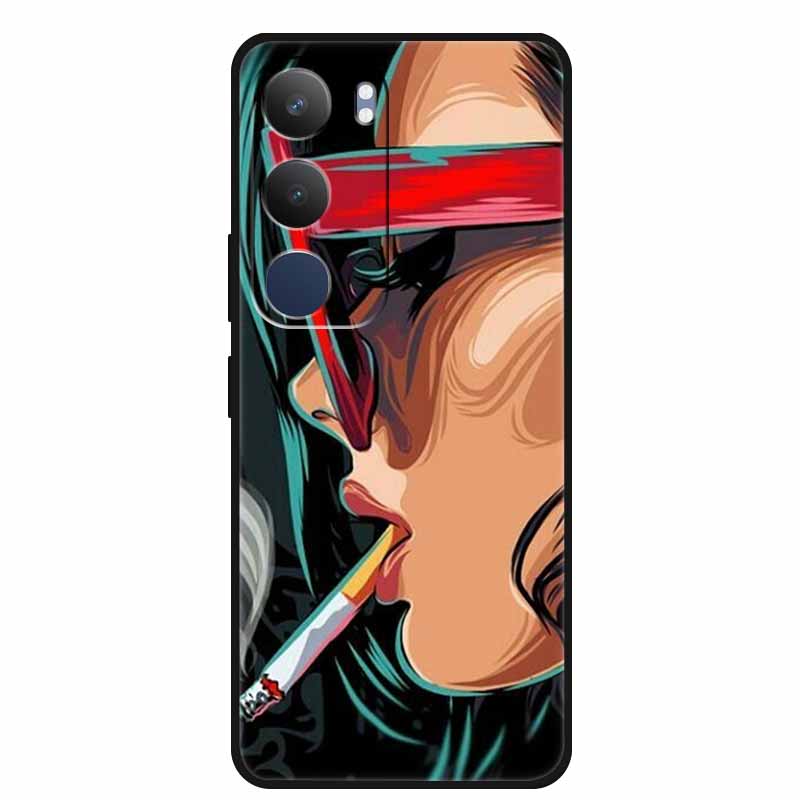 For Vivo Y19s 4G Case Y 19s 6.68" Soft Silicone TPU Phone Case for Vivo Y19s Pro 4G Cartoon Animal Shockproof Cover Y19 s Pro 4G