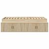 Storage Bed Frame in Sonoma Oak 90 x 200 cm Particleboard