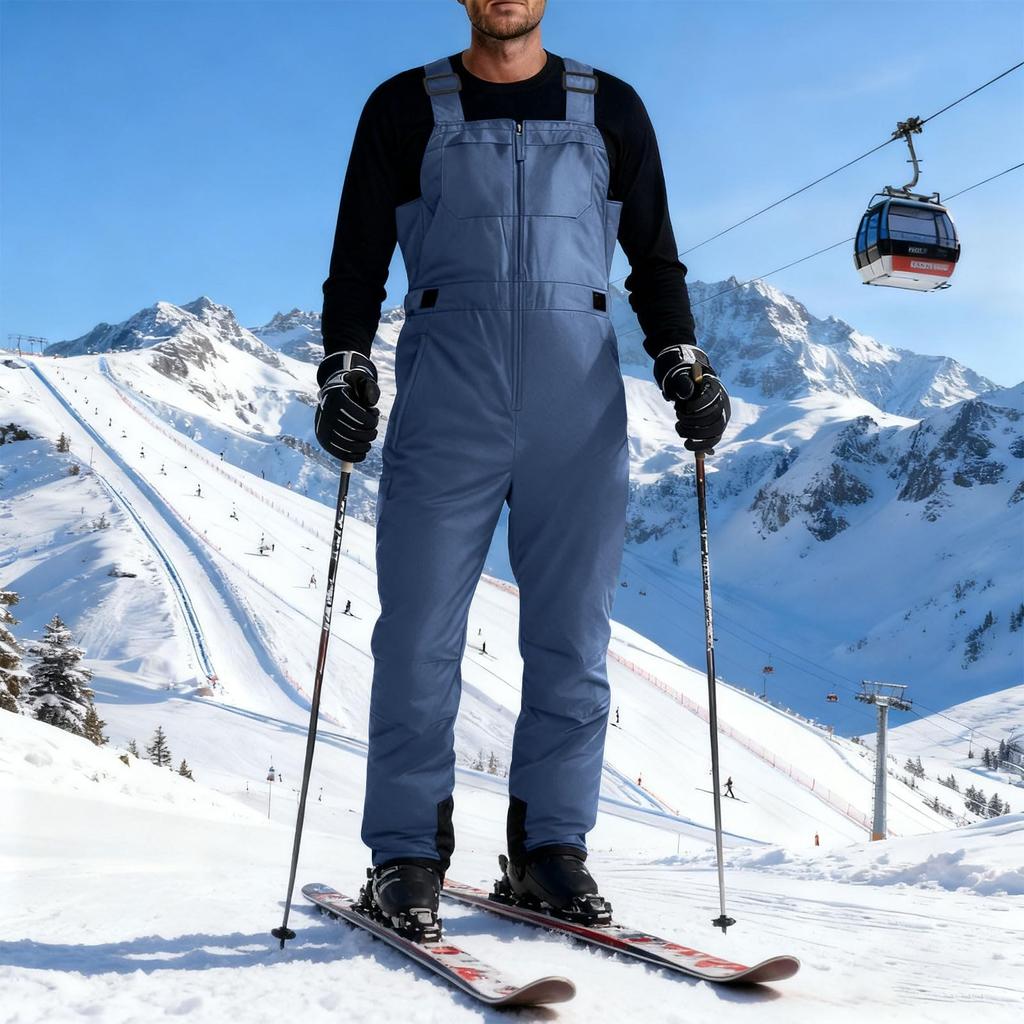 Damen Skihose Gefüttert Ski Latzhose Snowboardhose Verstellbarer Schultergurt Schneeanzug