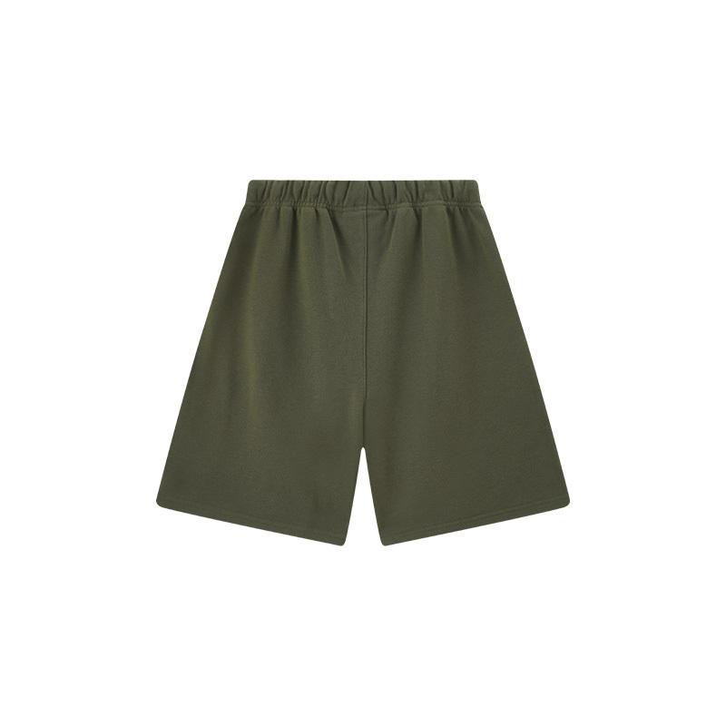 E855 Fear Of God Essentials Letter Sweat Shorts Unisex Oversized Cotton Drawstring Elastic Waist Streetwear Casual Sports Shorts