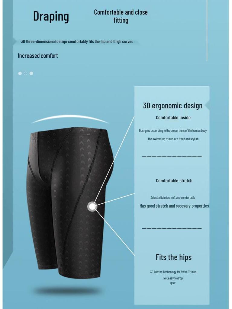 Pánské rychleschnoucí plavky z žraločí kůže a set čepice - Závodní voděodolné plavky