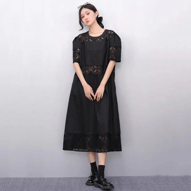 Xitao Ausgeschnittenes Patchwork-Kleid ZMY1155