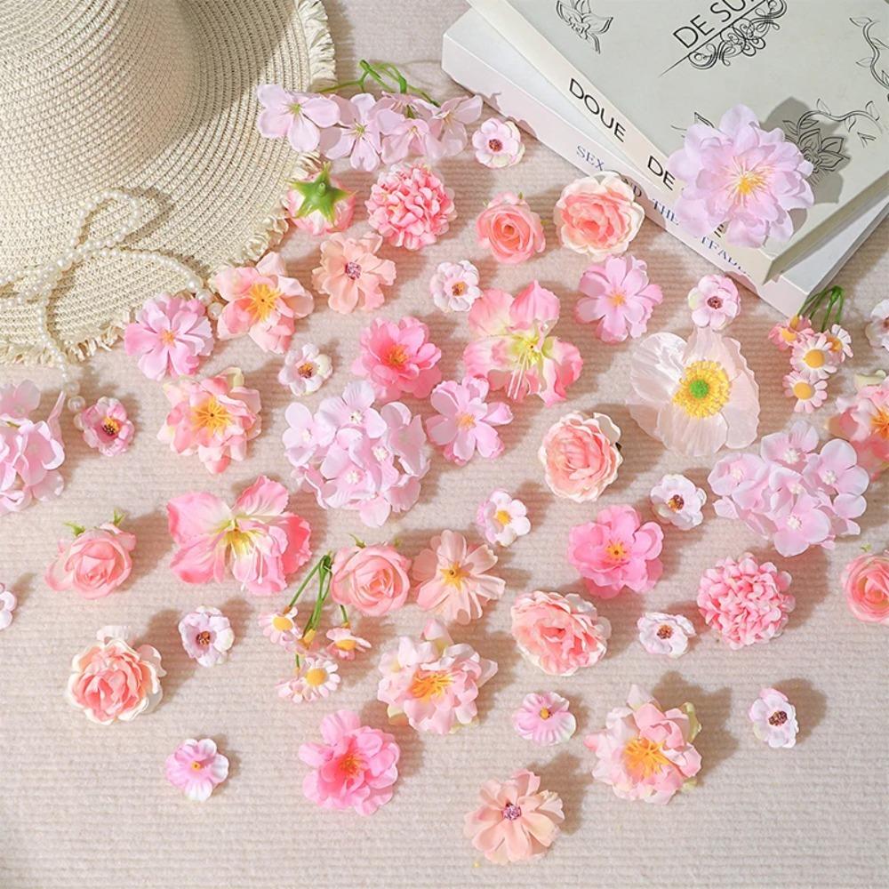 20/50Pcs Rose Artificial Flowers Heads Silk Simulation Daisy Flowers DIY Craft Supplies for Wedding Party Decor Home Decoration